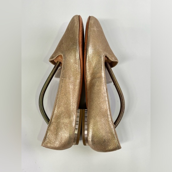 COACH Metallic Gold CATRIN flat loafers size 8.5 - Picture 4 of 8